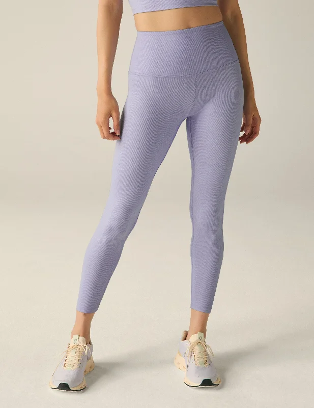 Blue Frost Shine High Waisted Midi Legging Unique Women's Upcycled