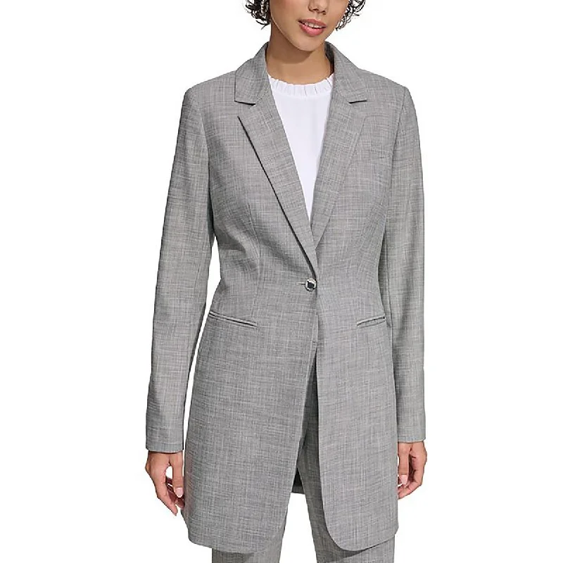 Calvin Klein Womens Woven Pattern One-Button Blazer Unique Women's Upcycled