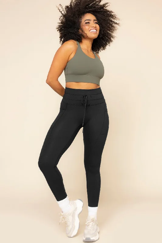 Cargo Leggings with Pockets - Black Unique Women's Upcycled
