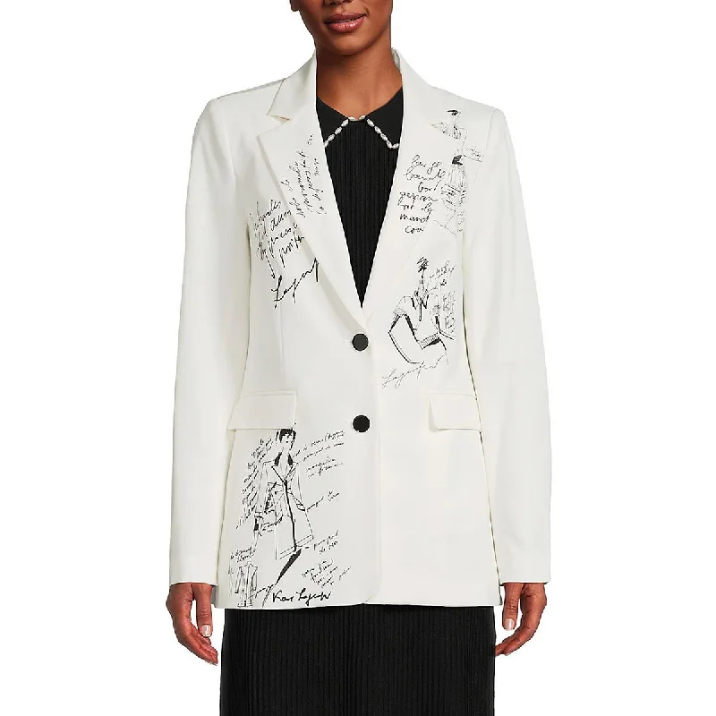 Karl Lagerfeld Womens Office Business Two-Button Blazer Youthful Women's Anime - inspired Karl Lagerfeld Womens Office Business Two-Button Blazer Youthful Women's Anime - inspired
