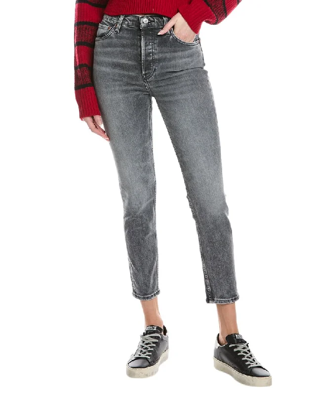 RE/DONE 90's High-Rise Ankle Crop Silver Fade Jean Sporty Women's Tennis