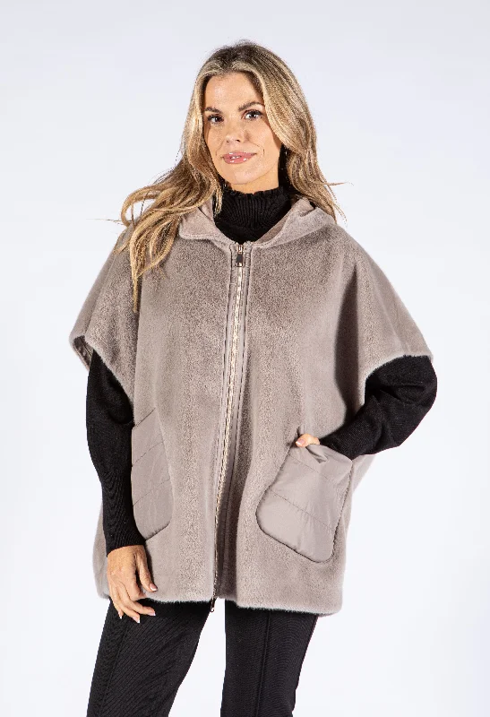 Cape Effect Faux Fur Jacket Artistic Women's Avant - 