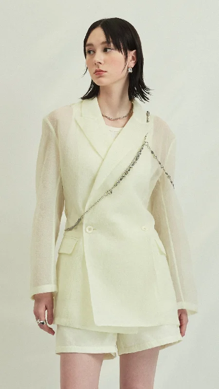 Sheer Blazer Feminine Women's Soft 