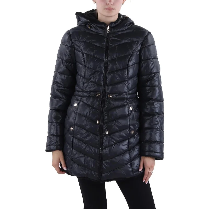 Jessica Simpson Womens Insulated Faux Fur Lined Puffer Jacket Adventure