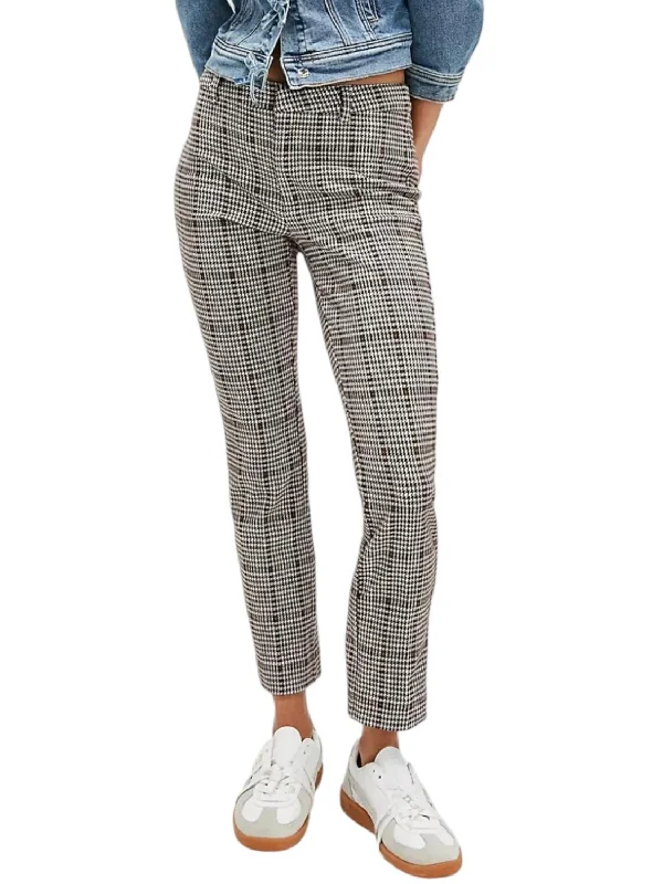 Molly Plaid Slim Pants In Grey Traditional Women's Wool