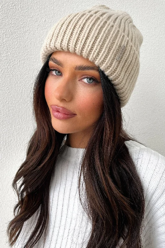 Luna Beanie - Beige Elegant Women's 