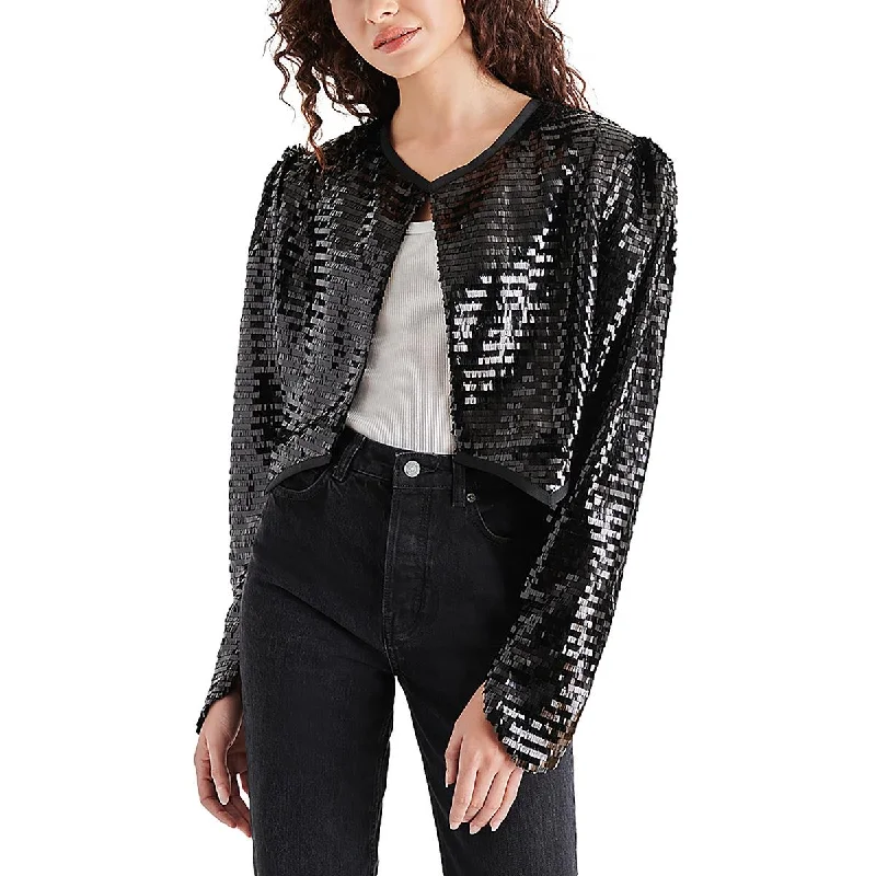 Steve Madden Womens Juliet Sequined Cropped Bolero French