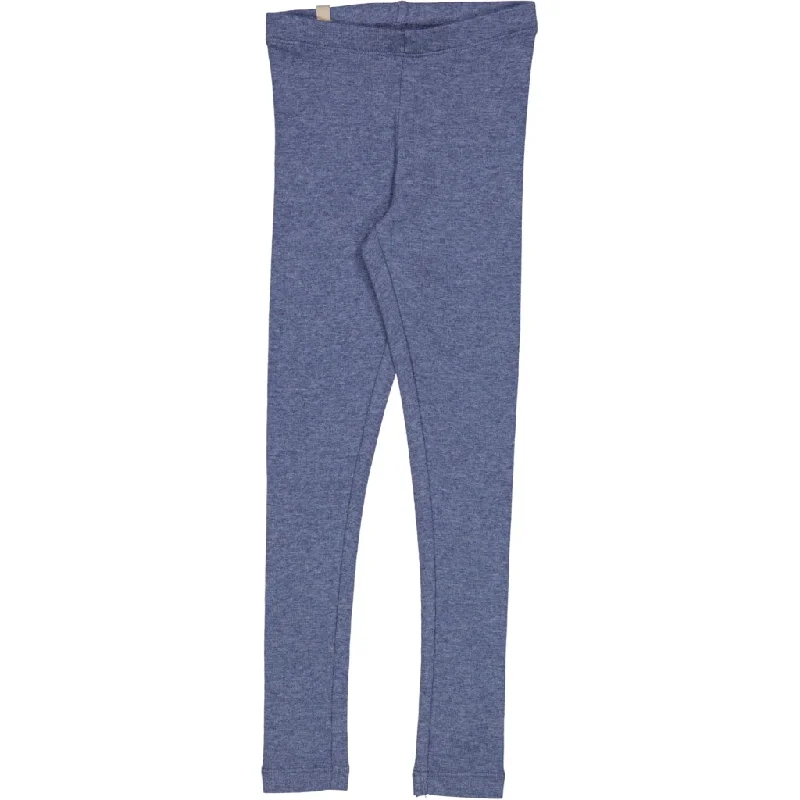 Rib Leggings - blue melange Casual Women's Loose - fitting