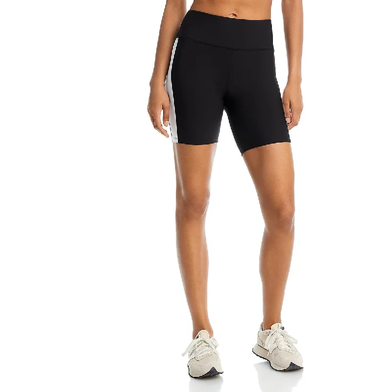 Aqua Womens Contrast Trim  Bike Short Artistic Women's Hand - painted