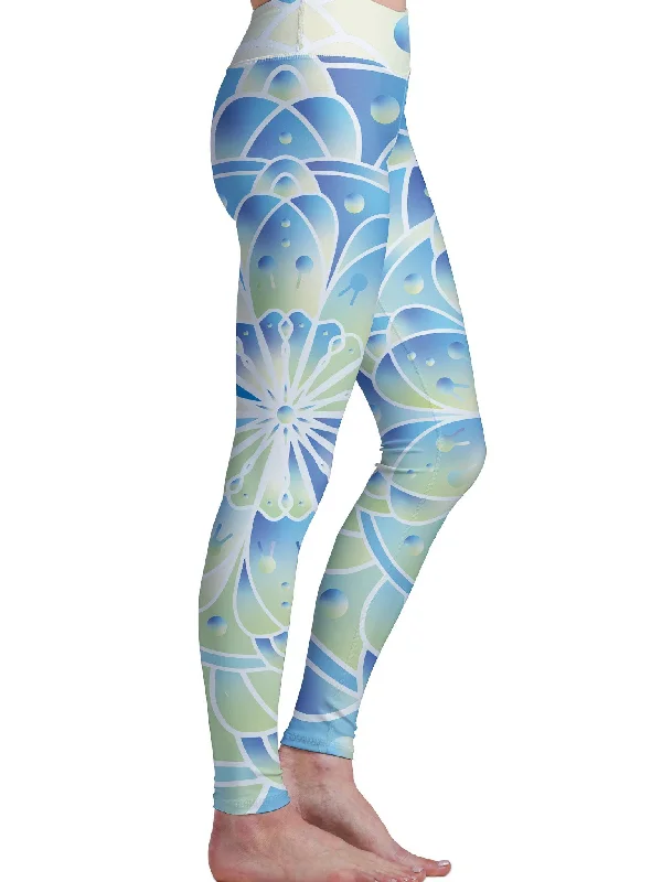 Indigo Ice Mandala Leggings Classic Women's Pin - striped