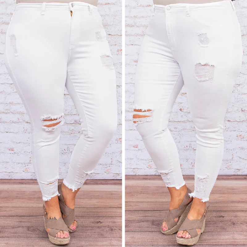Getting Things Done Skinny Jeans, White Vacation