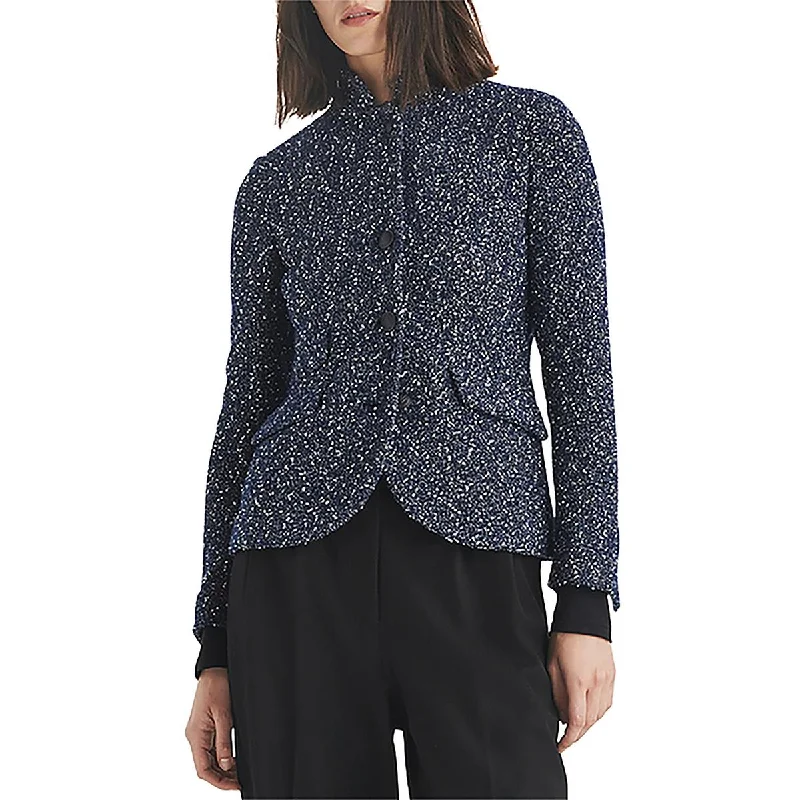 Rag & Bone Womens Slade Wool Blend Tweed Collarless Blazer Hip Women's Retro