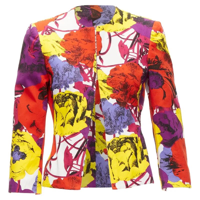 Gianni Versace Pop Art Rose print corseted cropped jacket Gym