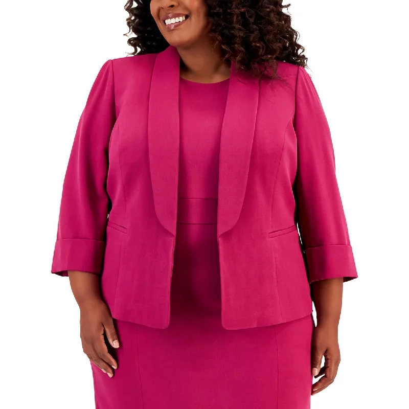 Kasper Womens Plus Suit Separate Business Open-Front Blazer Practical Women's Multi - 