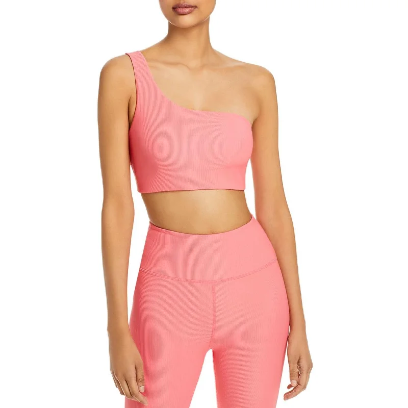 Aqua Womens Ribbed Asymmetric Sports Bra Adventure