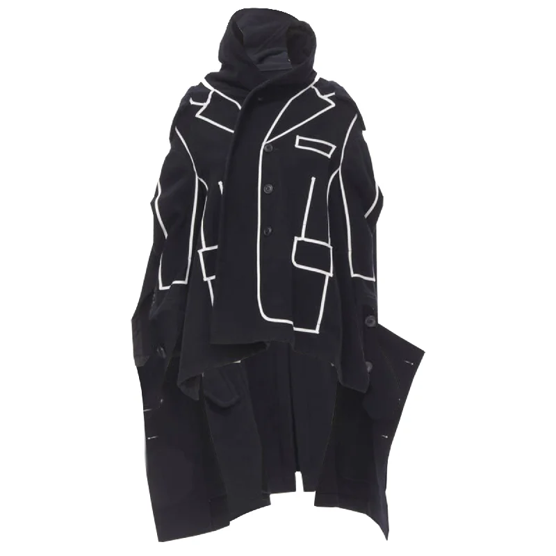 Comme Des Garcons trompe l'oeil piping trench coat Confident Women's High - fashion