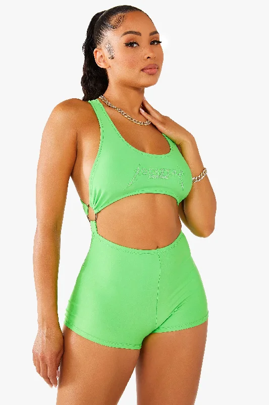 Leah Romper - Green French
