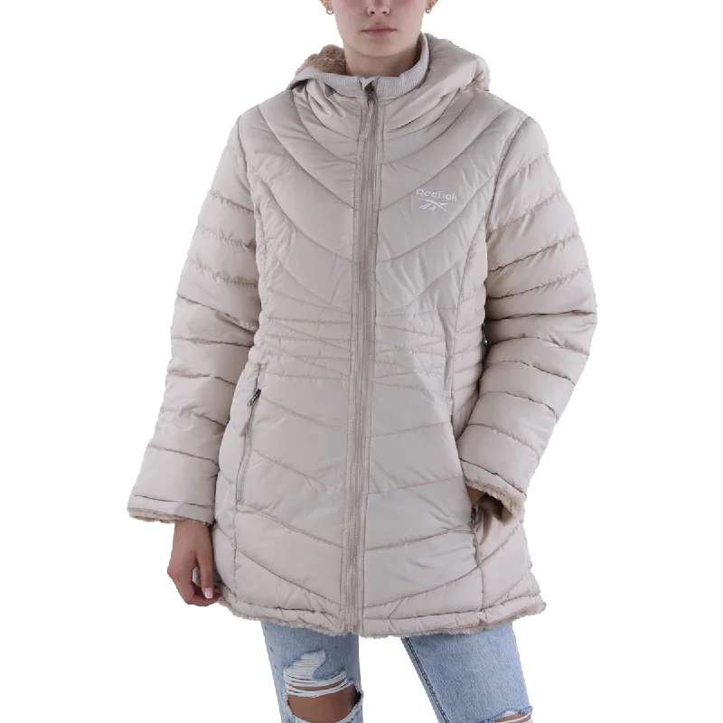 Reebok Womens Insulated Faux Fur Lined Puffer Jacket Earthy Women's 