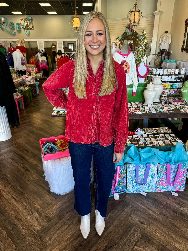 Corduroy Button Top Traditional Women's 