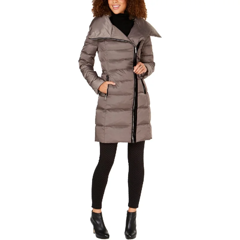 Tahari Brooklyn Women’s Asymmetric Long Down Puffer Coat Luxurious Women's High -  end