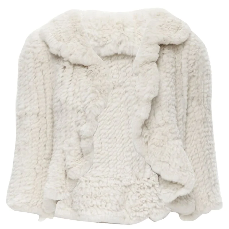 Matthew Williamson rabbit fur ruffle collar short jacket Sustainable Organic