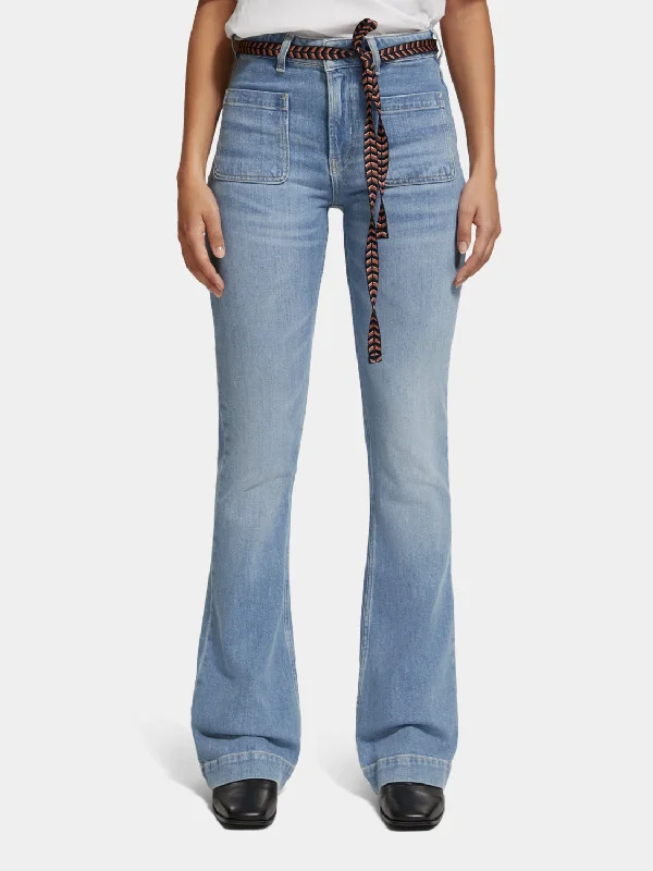 Charm high-rise classic flared jeans Laid - back Women's Style