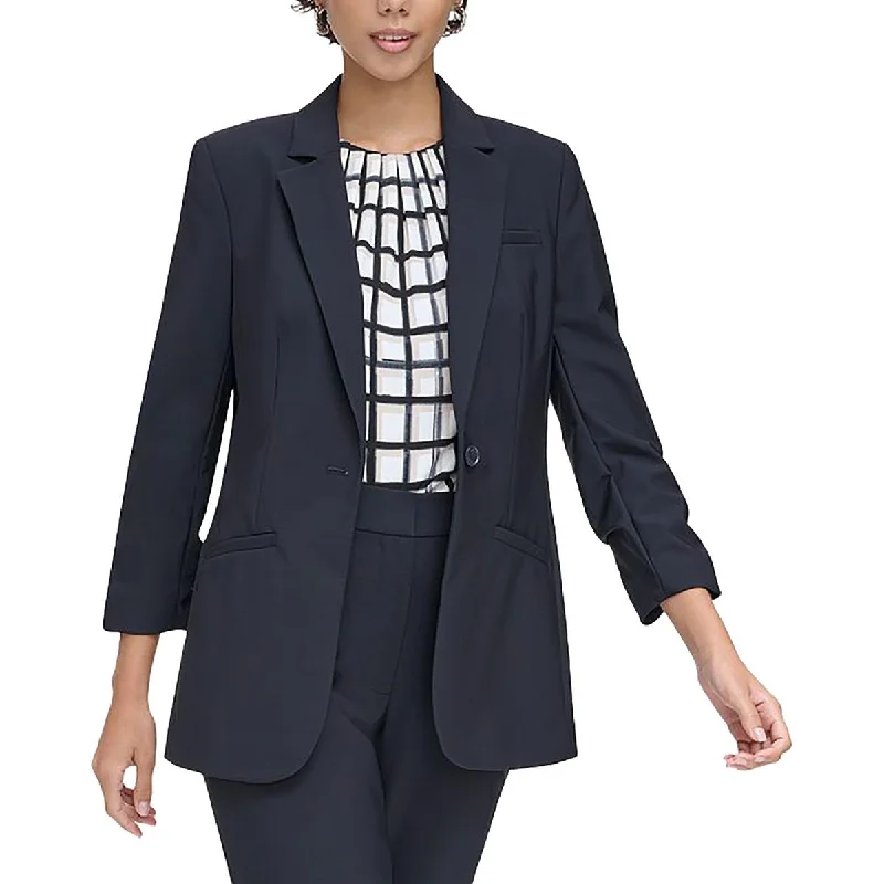 Calvin Klein Womens Solid Business One-Button Blazer Edgy Women's Punk