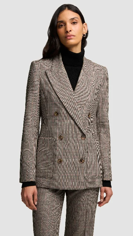 Chelsea Blazer in Wool Blend | Plaid Houndstooth Classic Women's Tweed