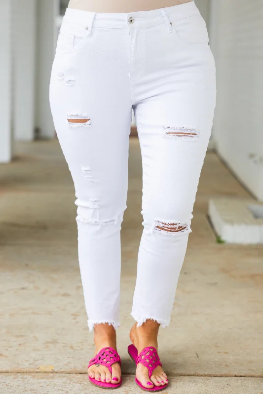 Pristine Jeans, White Bold Women's Animal Print