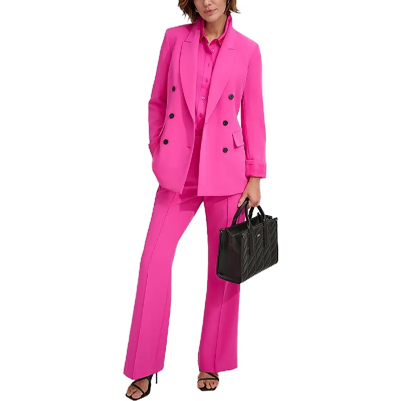 DKNY Womens Solid Workwear Double-Breasted Blazer Bohemian Women's Free