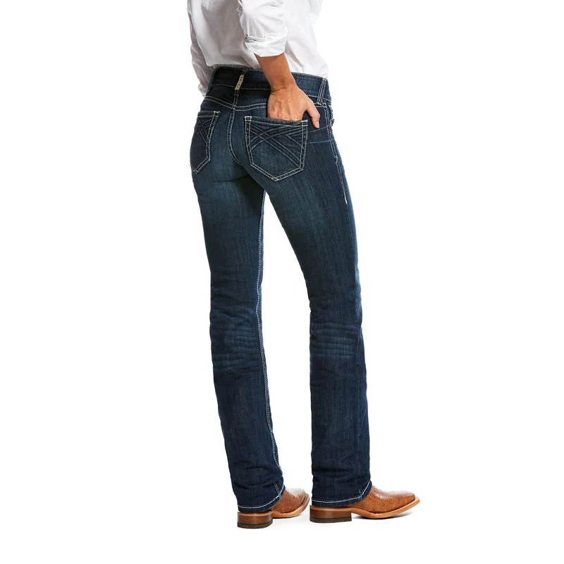 Ariat Women's R.E.A.L. Mid Rise Straight Willow 3D Dresden, Dresden Refined Women's Classic 