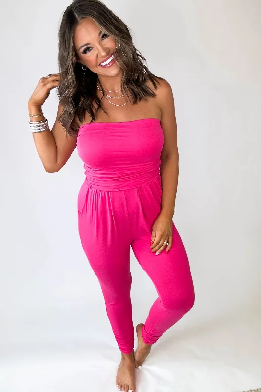Open Arms Berries Tube Top Jumpsuit Refined Women's Velvet