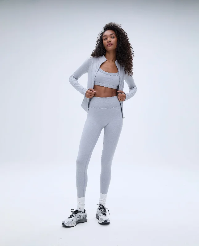 Brushed Legging - Light Grey Melange Bold Women's Animal Print