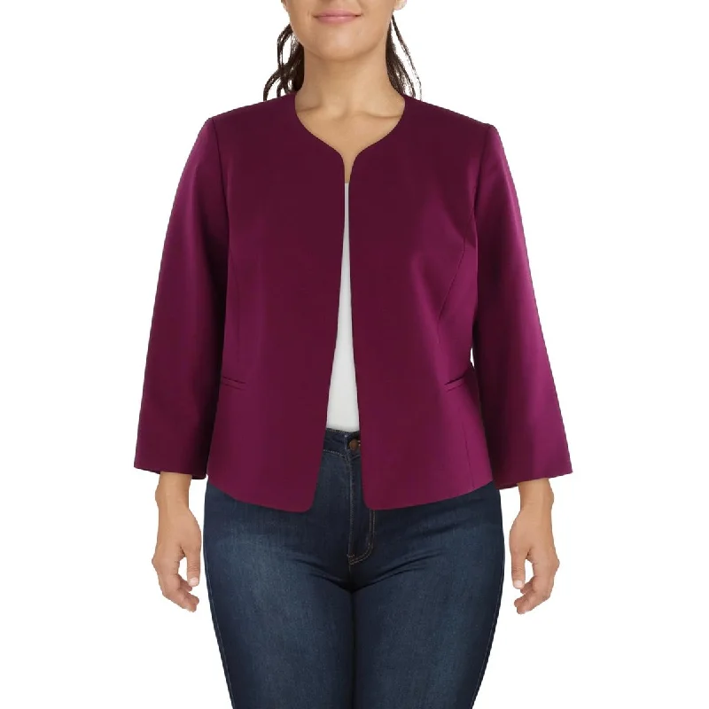 Le Suit Womens Plus Open Front Suit Separate Collarless Blazer Refined Women's Classic 