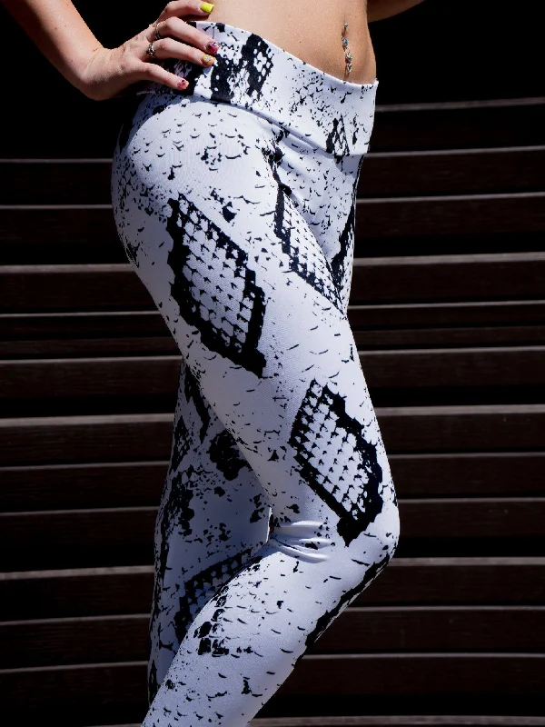 Snake Skin (White) Leggings Elegant Women's Formal 