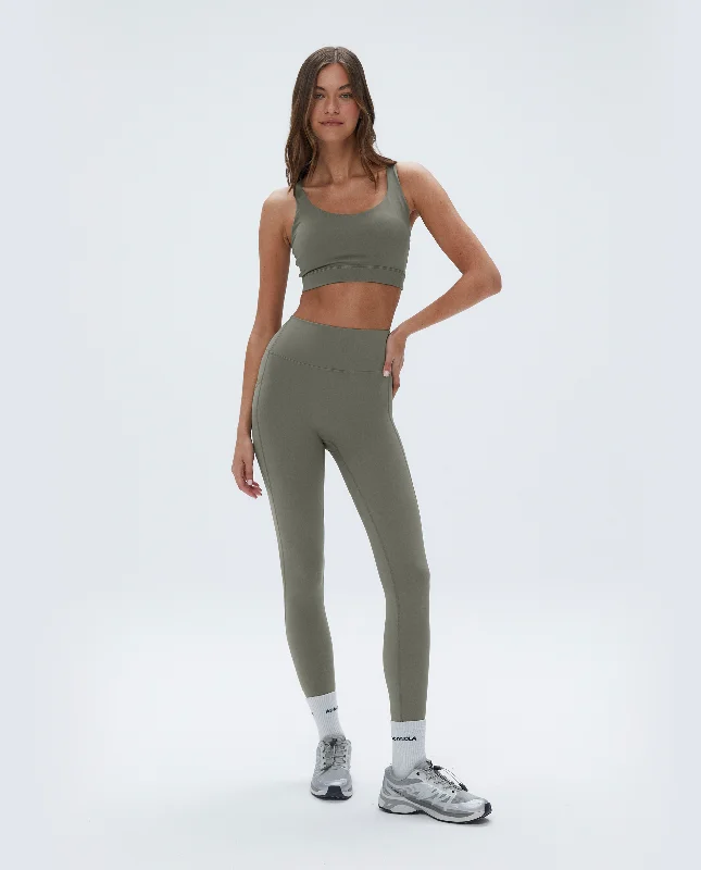 Ultimate Pocket Leggings - Olive Green Polished Women's Silk