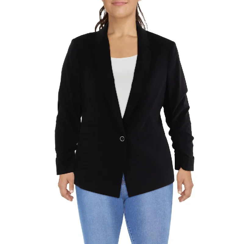 Tahari ASL Womens Knit Long Sleeves One-Button Blazer Elegant Women's Formal 