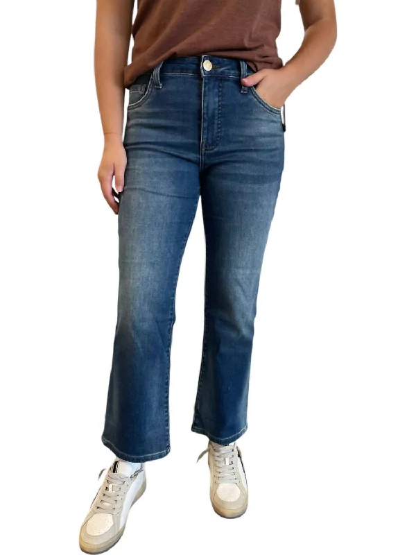 Kelsey High Rise Fab Ab Ankle Flare Jeans In Reassuring Wash Feminine Women's Style 