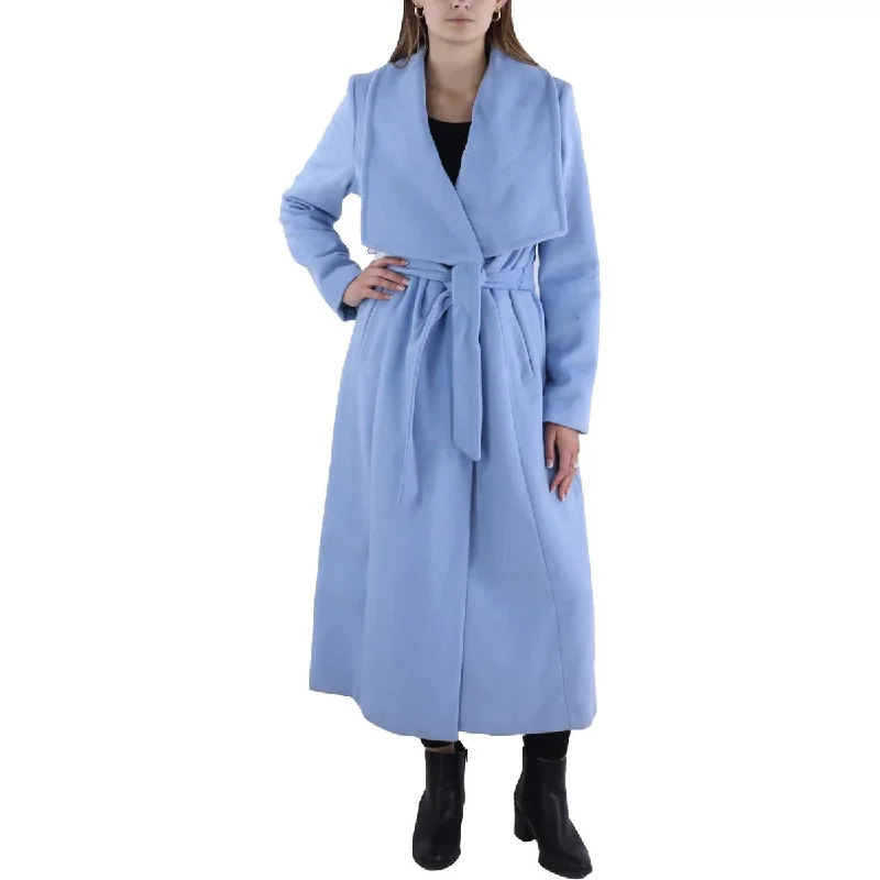 Cole Haan Womens Wool Blend Belted Wool Coat Scandinavian