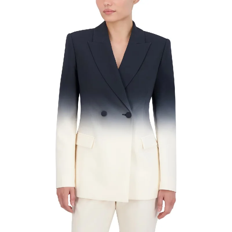 BCBGMAXAZRIA Womens Ombre Dressy Double-Breasted Blazer Sustainable Organic