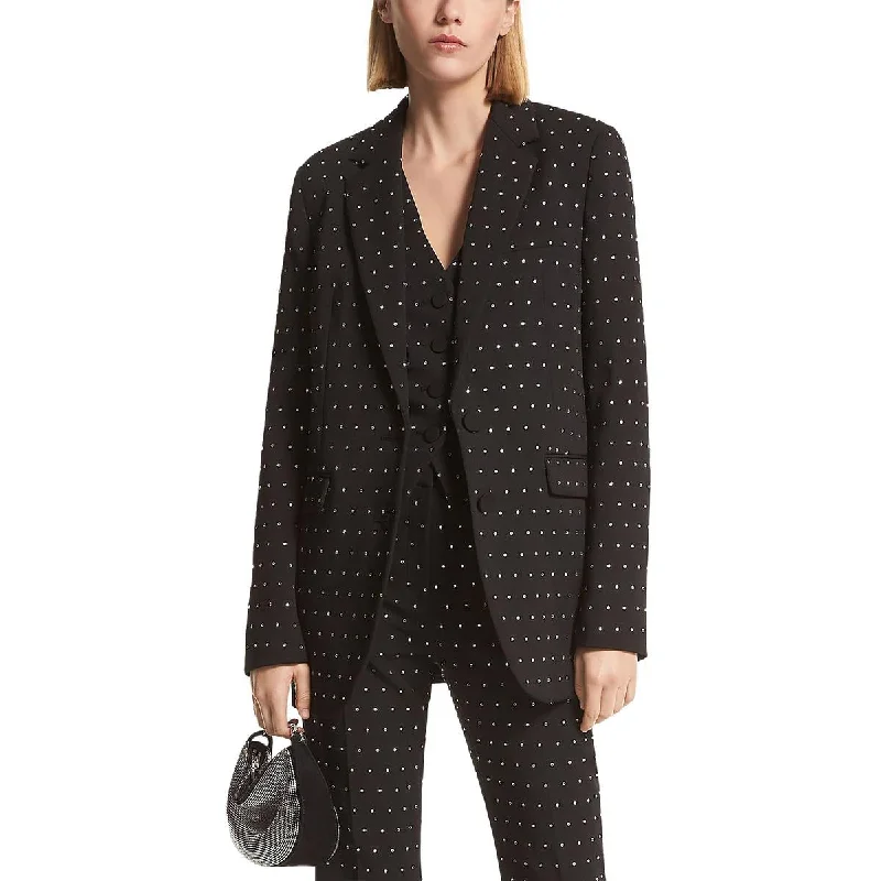 MICHAEL Michael Kors Womens Embellished Pocket Two-Button Blazer Dapper Women's 1920S