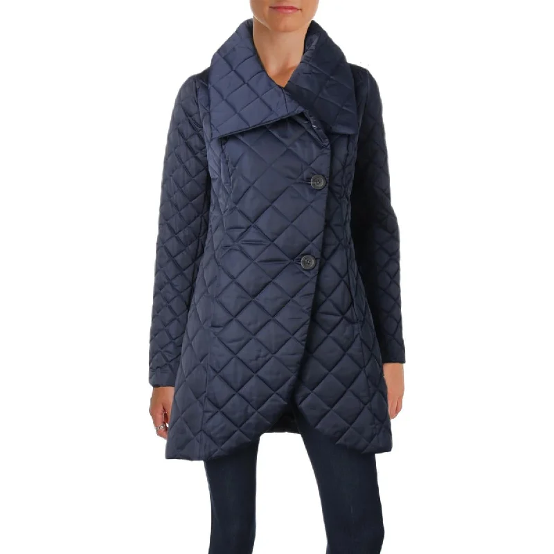 T Tahari Womens Charlotte Fall Lightweight Quilted Coat Women