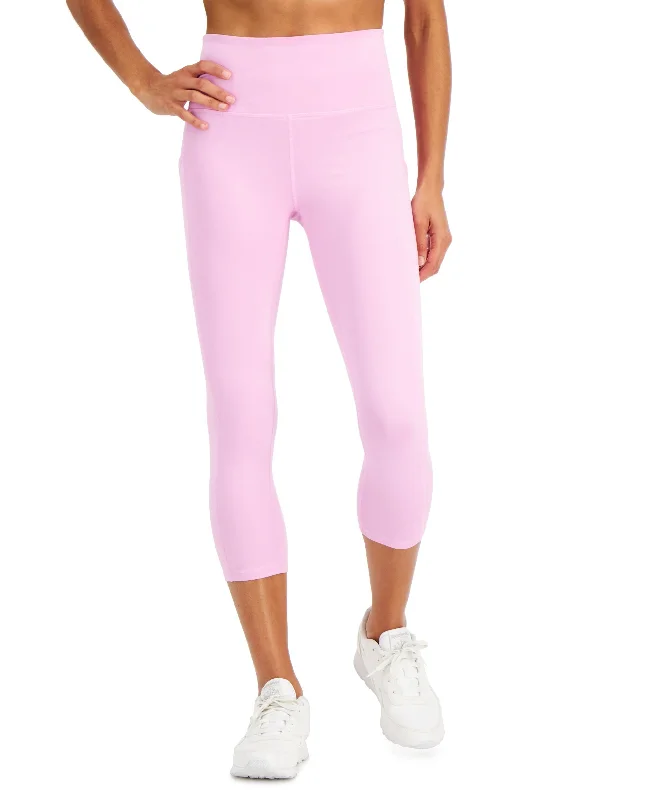 ID Ideology Womens Compression High Rise Side Pocket Cropped Leggings Modern Women's 