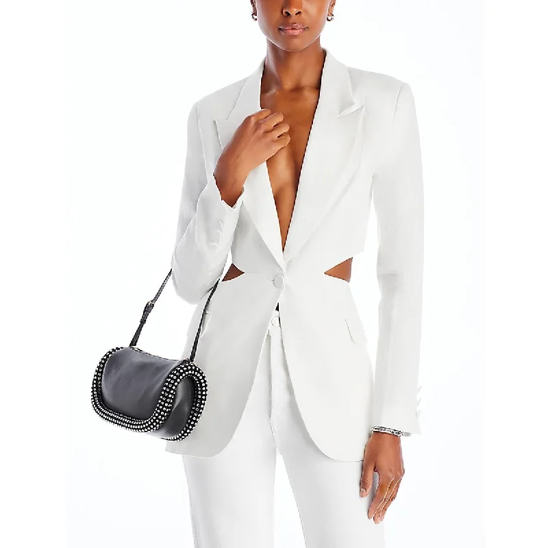 Bardot Womens Cut-Out Collar One-Button Blazer Elegant Women's 