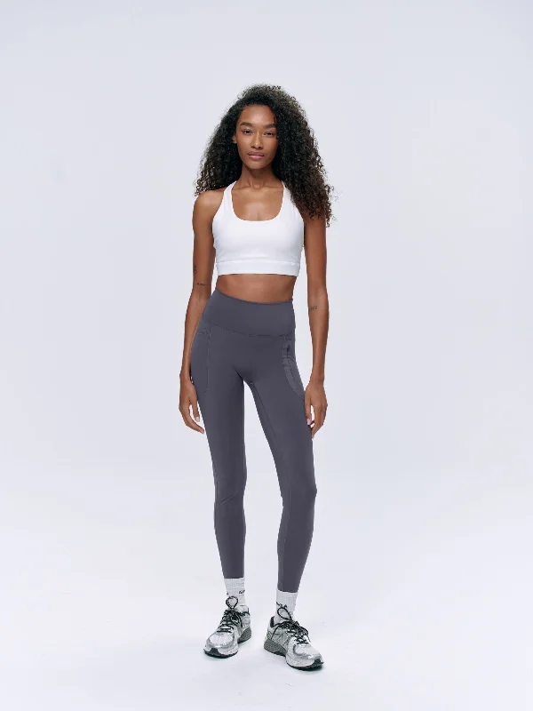 Ultimate Seam Detail Zip Pocket Leggings - Dark Grey Dynamic Women's High - energy