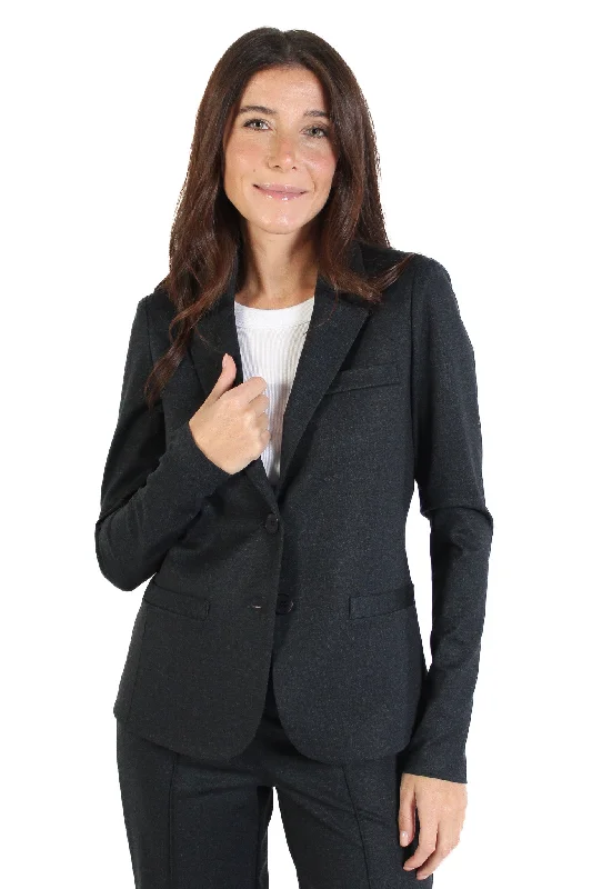 Dark Navy Denim Riri Ponte Fitted Blazer Athletic Women's High - 