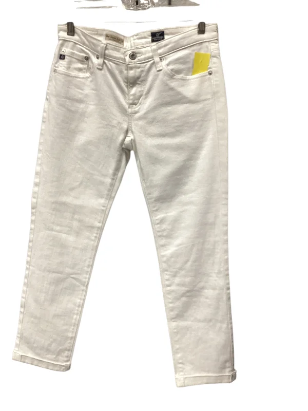 Jeans Skinny By Adriano Goldschmied In White Denim, Size: 4 Geometric