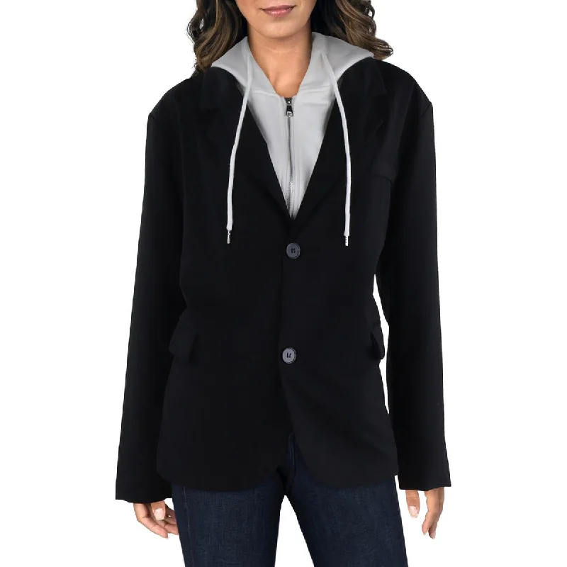 Madonna & Co. Womens Hooded Lightweight Shirt Jacket Sporty Women's Athleisure 