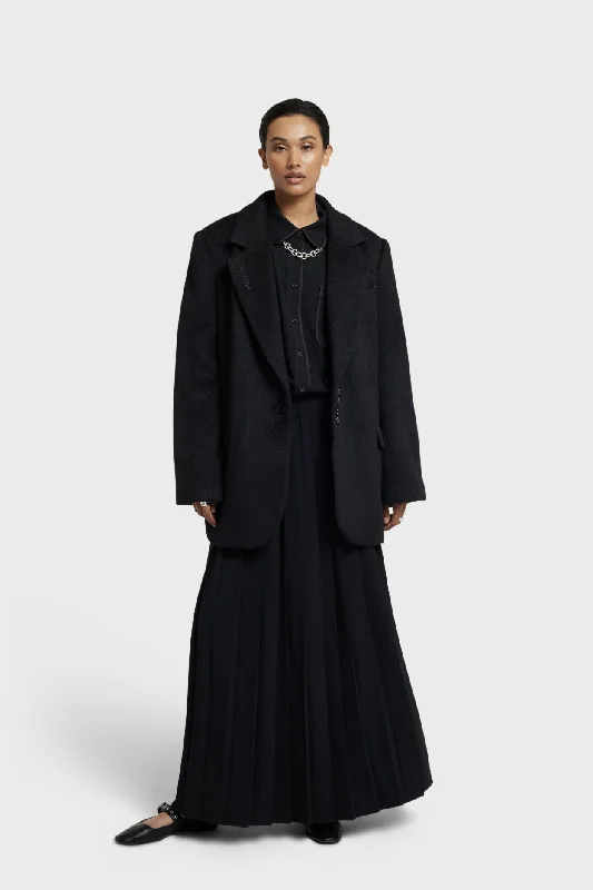 Brushed Coat Blazer | Black Confident Women's Power