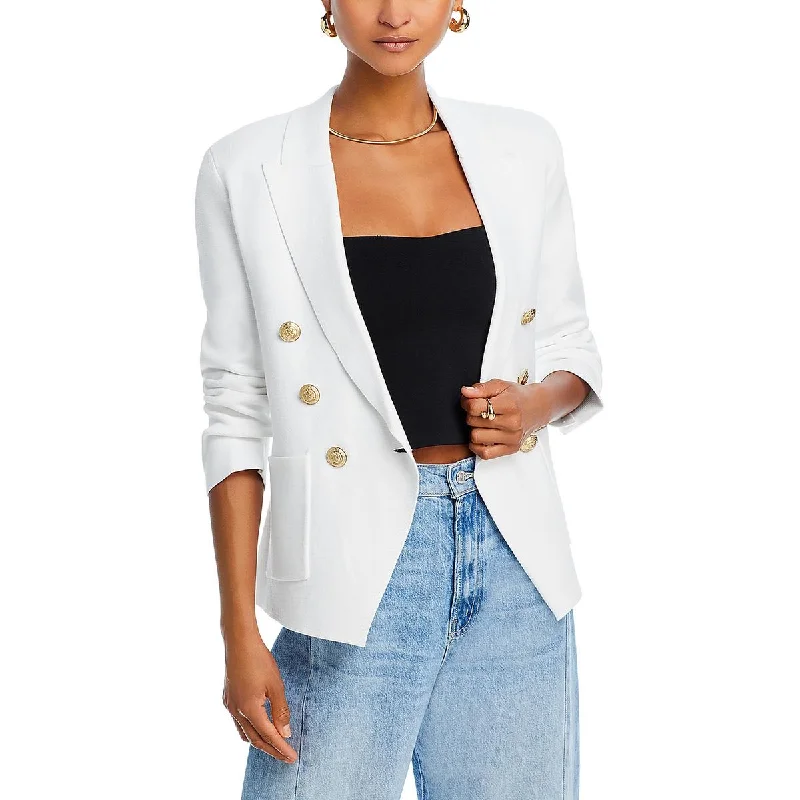 L'Agence Womens Cotton Blend Office Double-Breasted Blazer Luxurious Women's High -  end